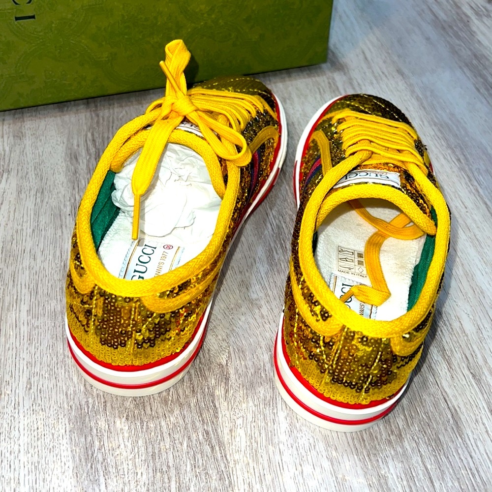 NWT Gucci Tennis 1977 Gold Sequin - Picture 6 of 7